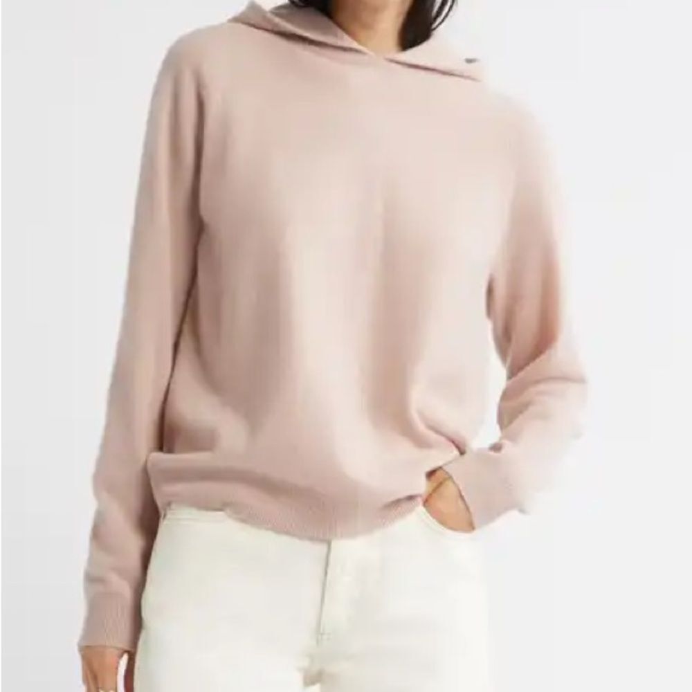Nordstrom Blush Pink Cashmere Hooded Hoodie Sweater Pullover
